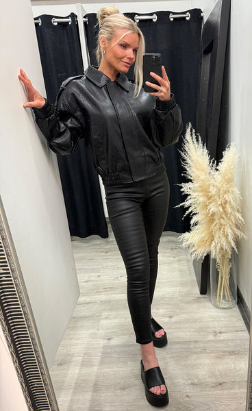 Yara PU jacket - black