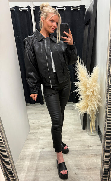 Yara PU jacket - black