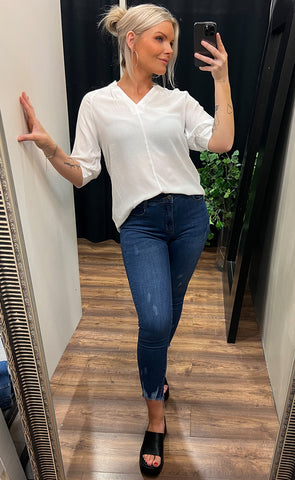 Block blouse - white