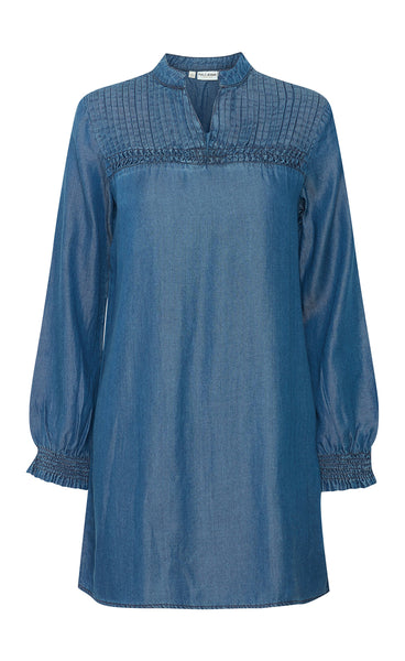 Gaja short dress - medium blue denim
