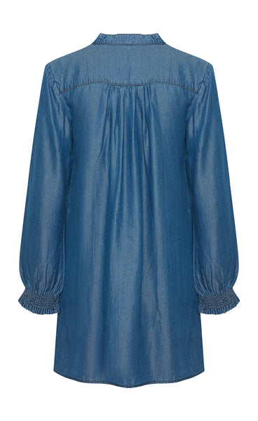 Gaja short dress - medium blue denim