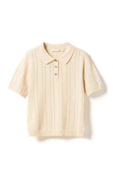 N-mecca knit polo - ivory