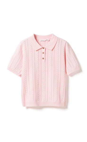 N-mecca knit polo - baby pink