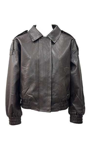 Yara PU jacket - chocolate