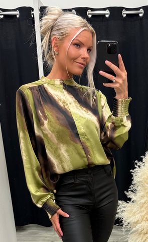 Arianna blouse - brown green print