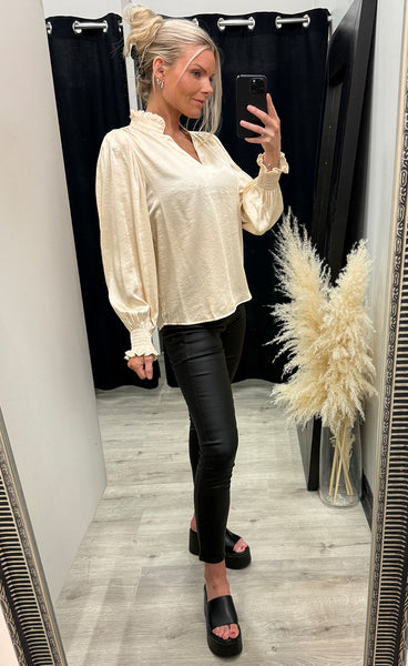 CONTINUE Moe satin blouse - champagne