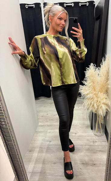 Arianna blouse - brown green print