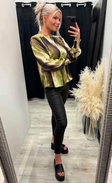 Arianna blouse - brown green print