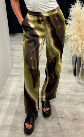Sharon pants - brown green print