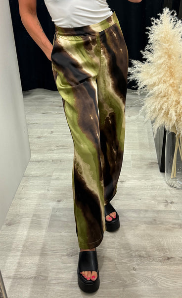 Sharon pants - brown green print