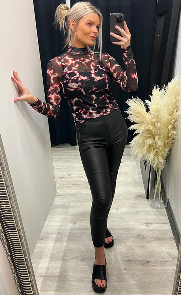 Duffy blouse - fuchsia printed