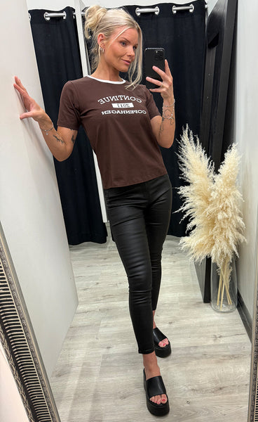 CONTINUE Dea t-shirt - brown
