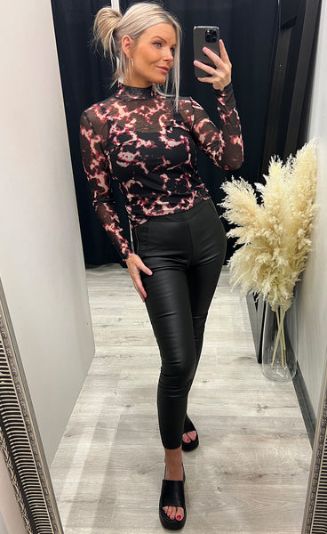 Duffy blouse - fuchsia printed