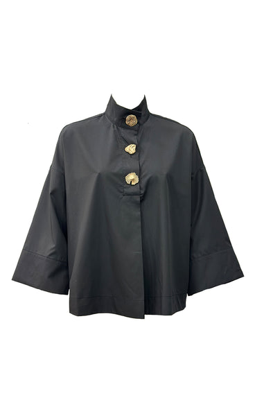 CONTINUE Klara high neck blouse - black