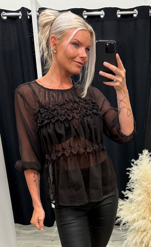 Githa mesh blouse - brown