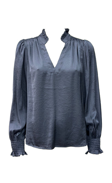 CONTINUE Moe satin blouse - navy blue