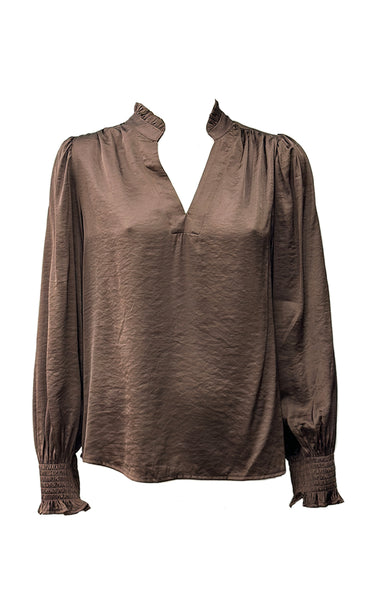 CONTINUE Moe satin blouse - brown