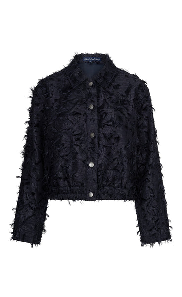 RED BUTTON Fringe bomber - navy