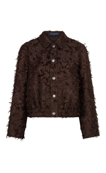 RED BUTTON Fringe bomber - espresso