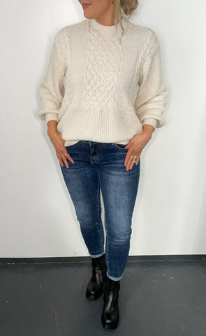 Saidi latifa peysa - ecru melange