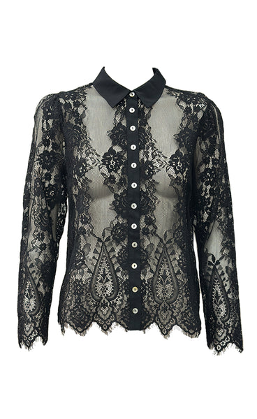 CONTINUE Paloma lace shirt - black