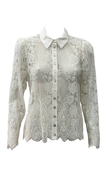 CONTINUE Paloma lace shirt - off white