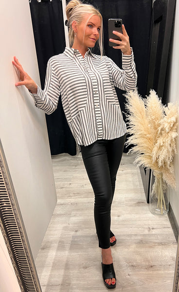 Selma lurex shirt - black stripe