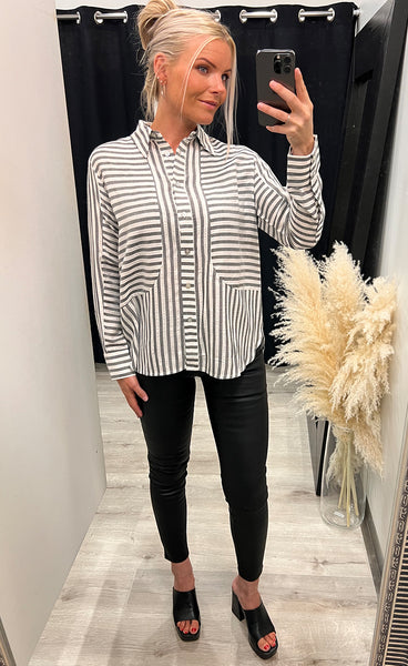 Selma lurex shirt - black stripe