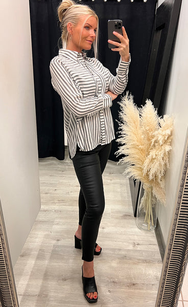 Selma lurex shirt - black stripe