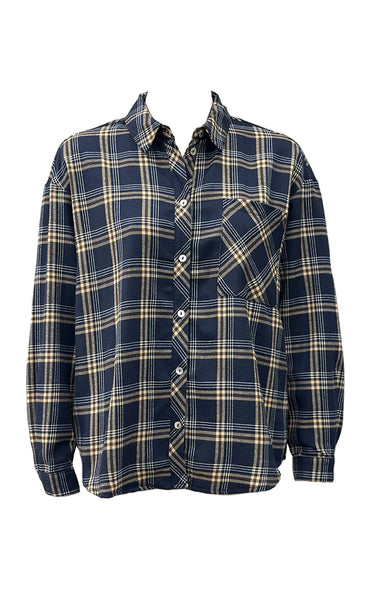 CONTINUE Alice check shirt - navy