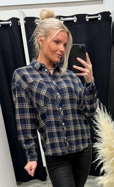 CONTINUE Alice check shirt - navy