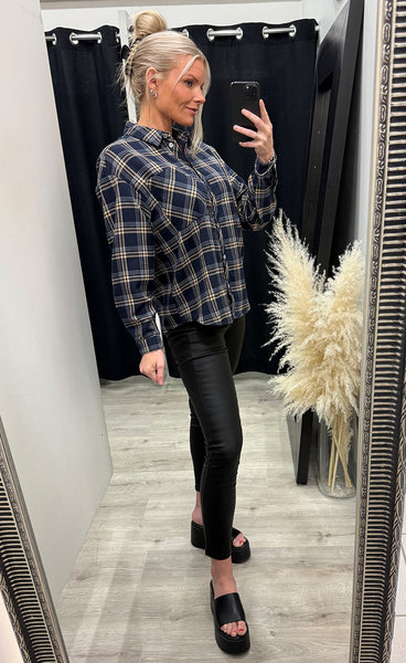 CONTINUE Alice check shirt - navy