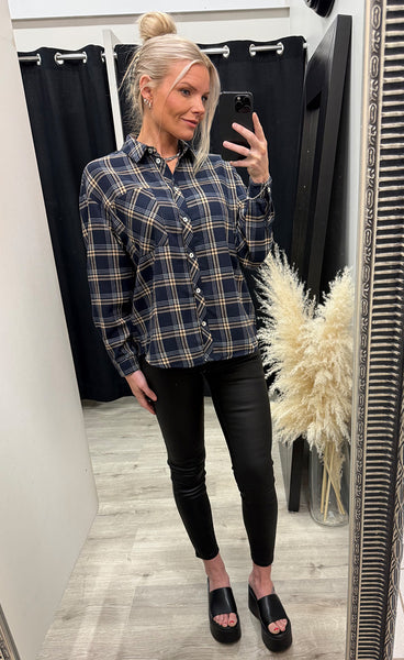 CONTINUE Alice check shirt - navy