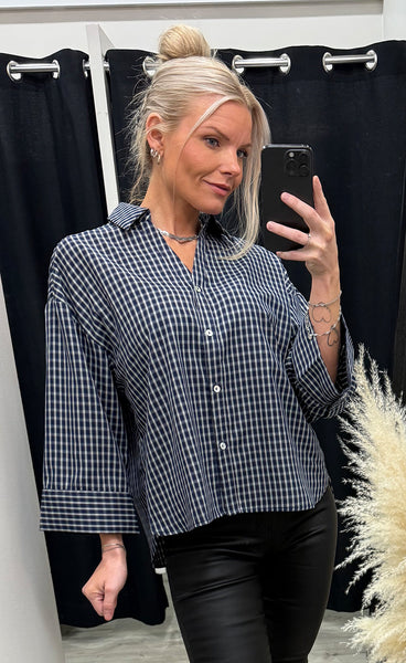 CONTINUE Amber check shirt - navy