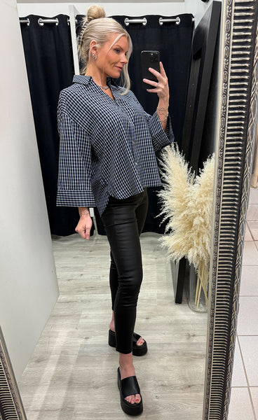CONTINUE Amber check shirt - navy