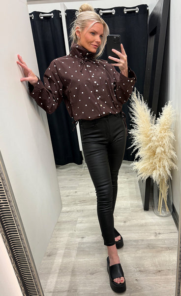 CONTINUE Stine dot jacket - brown dot