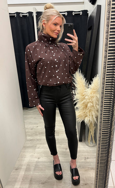 CONTINUE Stine dot jacket - brown dot
