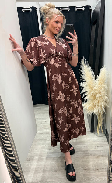 Gisela dress 43 - brown flower