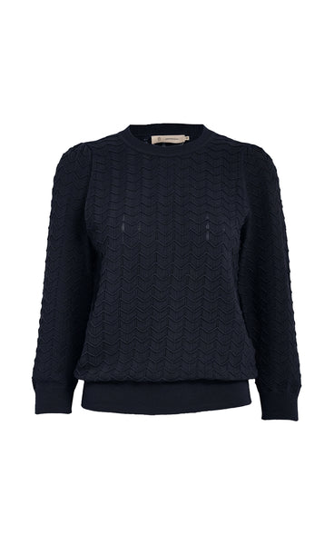 Rosy 3/4 sleeve pullover - black