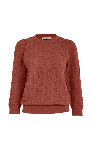 Rosy 3/4 sleeve pullover - dusty cedar red