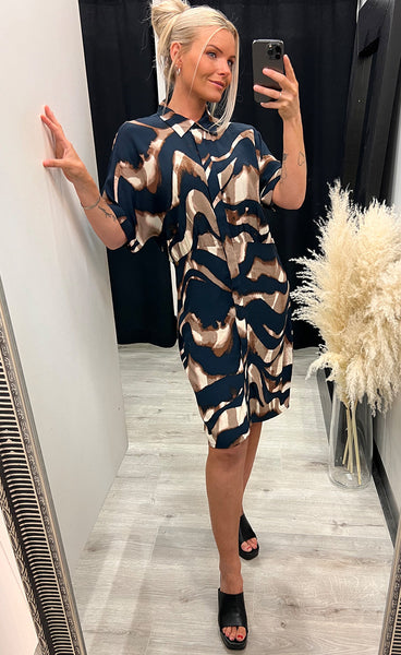 Wave dress 2 - navy mix