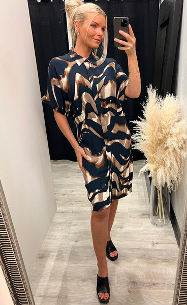 Wave dress 2 - navy mix