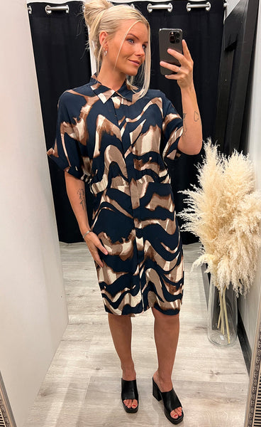 Wave dress 2 - navy mix