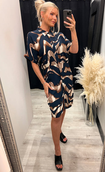 Wave dress 2 - navy mix