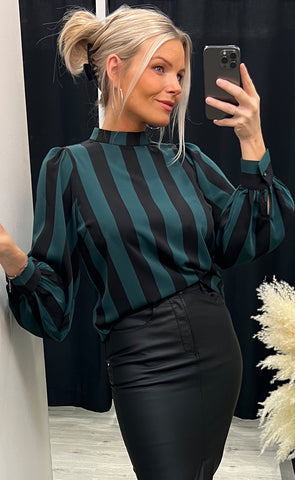 Vanti blouse - pine/black stripe