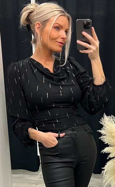 Cash top - black/gold