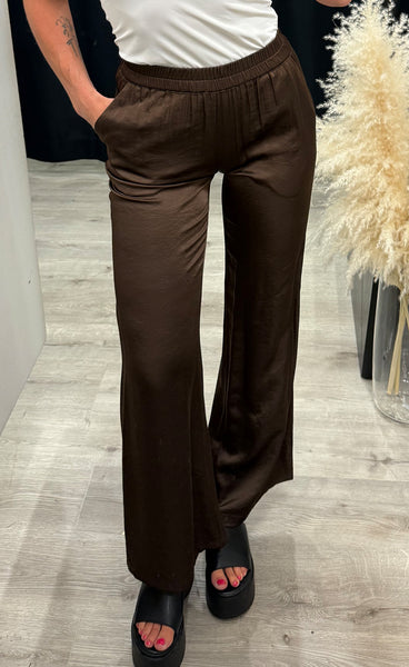Roberta satin pants - brown