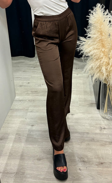 Roberta satin pants - brown