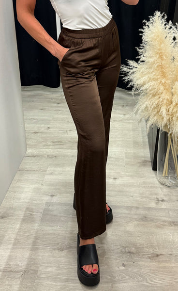 Roberta satin pants - brown