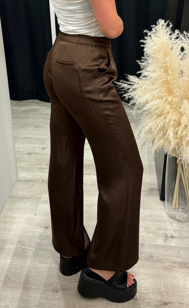 Roberta satin pants - brown